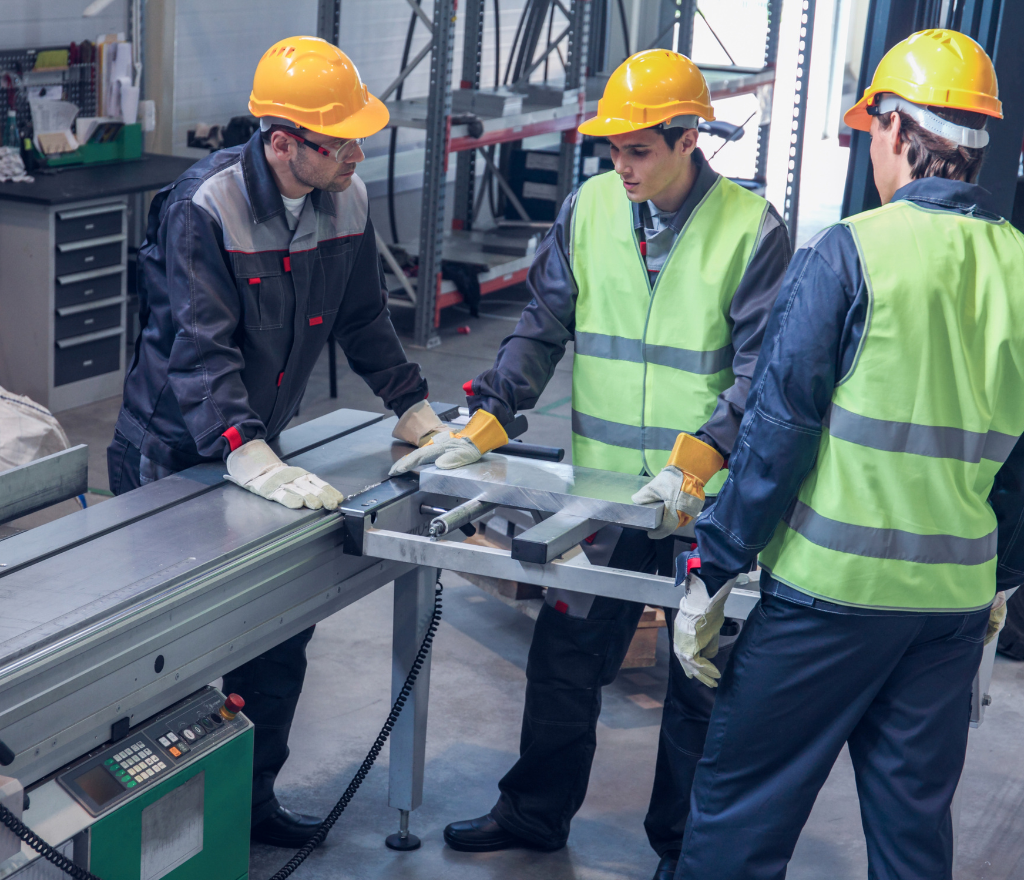 Workshop process of manufacturing custom shop front doors with aluminium frames in Manchester